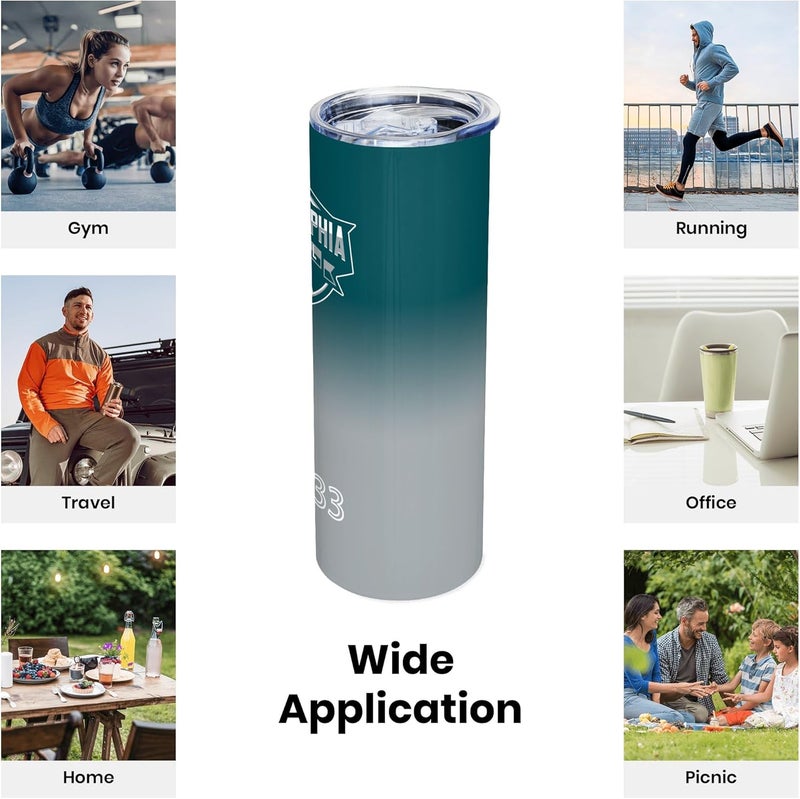 Suswoos Philadelphia EST 1933 Tumblers 20oz Straight Skinny Car Cups Sports Travel Coffee Mug,Stainless Steel,Insulated,Classic Collection Gifts for Men Women Fans. - Image 4